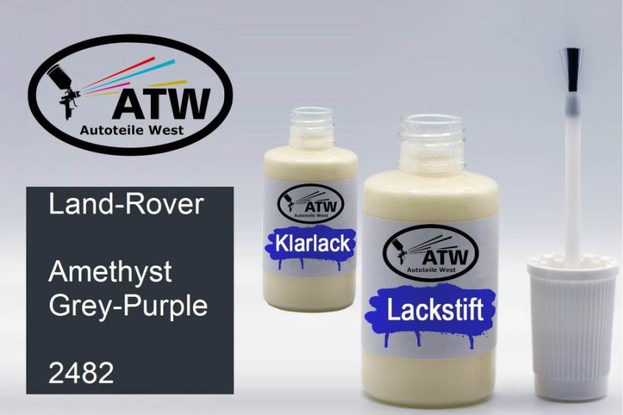 Land-Rover, Amethyst Grey-Purple, 2482: 20ml Lackstift + 20ml Klarlack - Set, von ATW Autoteile West.